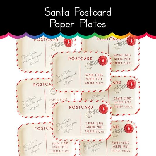 Santa Postcard Paper Plates