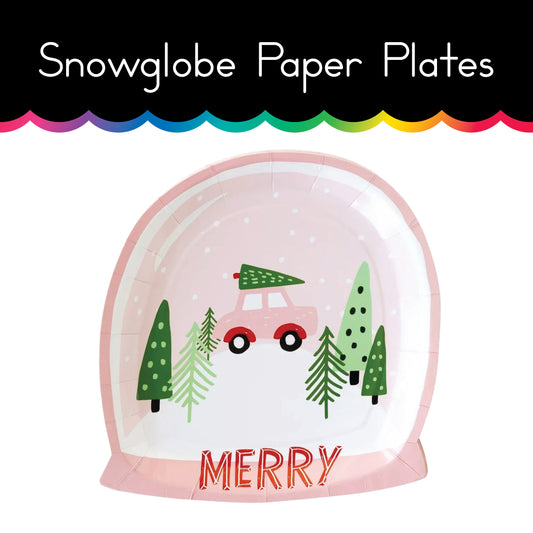 Snowglobe Paper Plates 