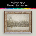 Load image into Gallery viewer, Winter Fawn Framed Antique Art
