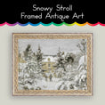 Load image into Gallery viewer, Snowy Stroll Framed Antique Art
