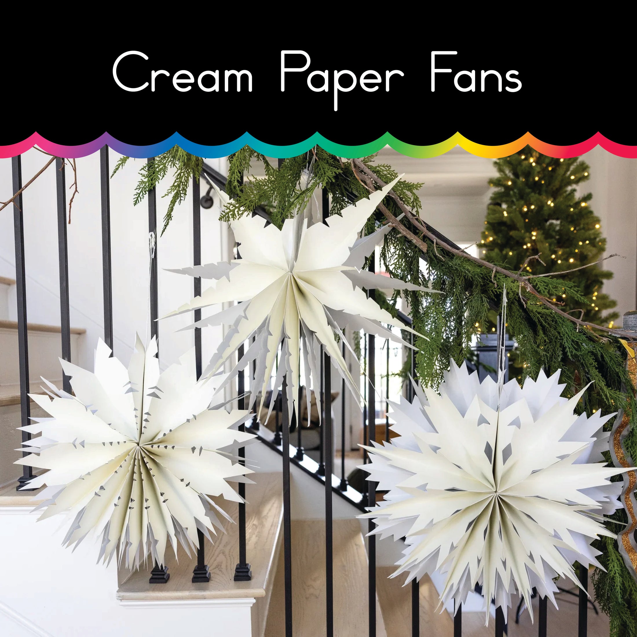 Cream Paper Fans 