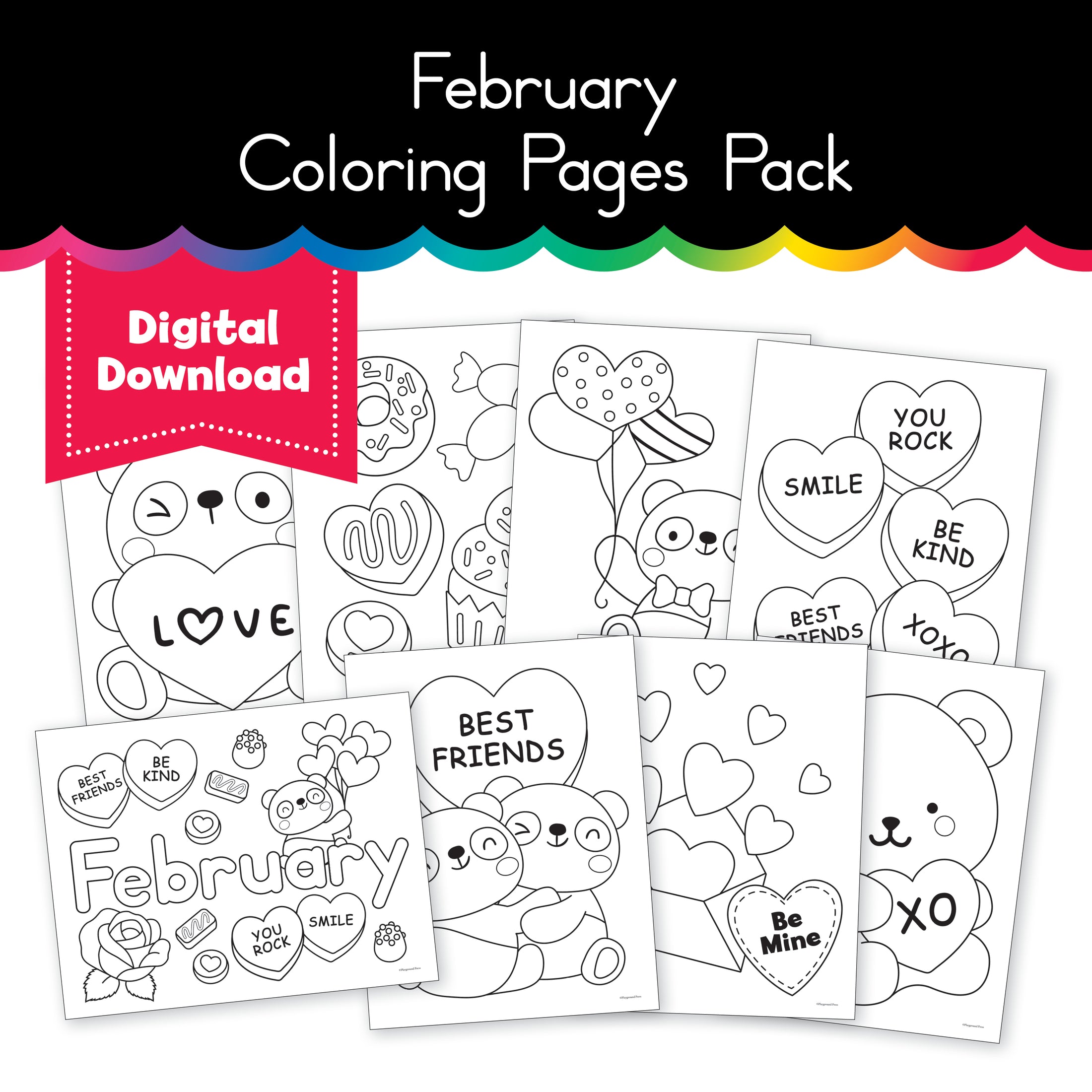 February Coloring Pages Pack