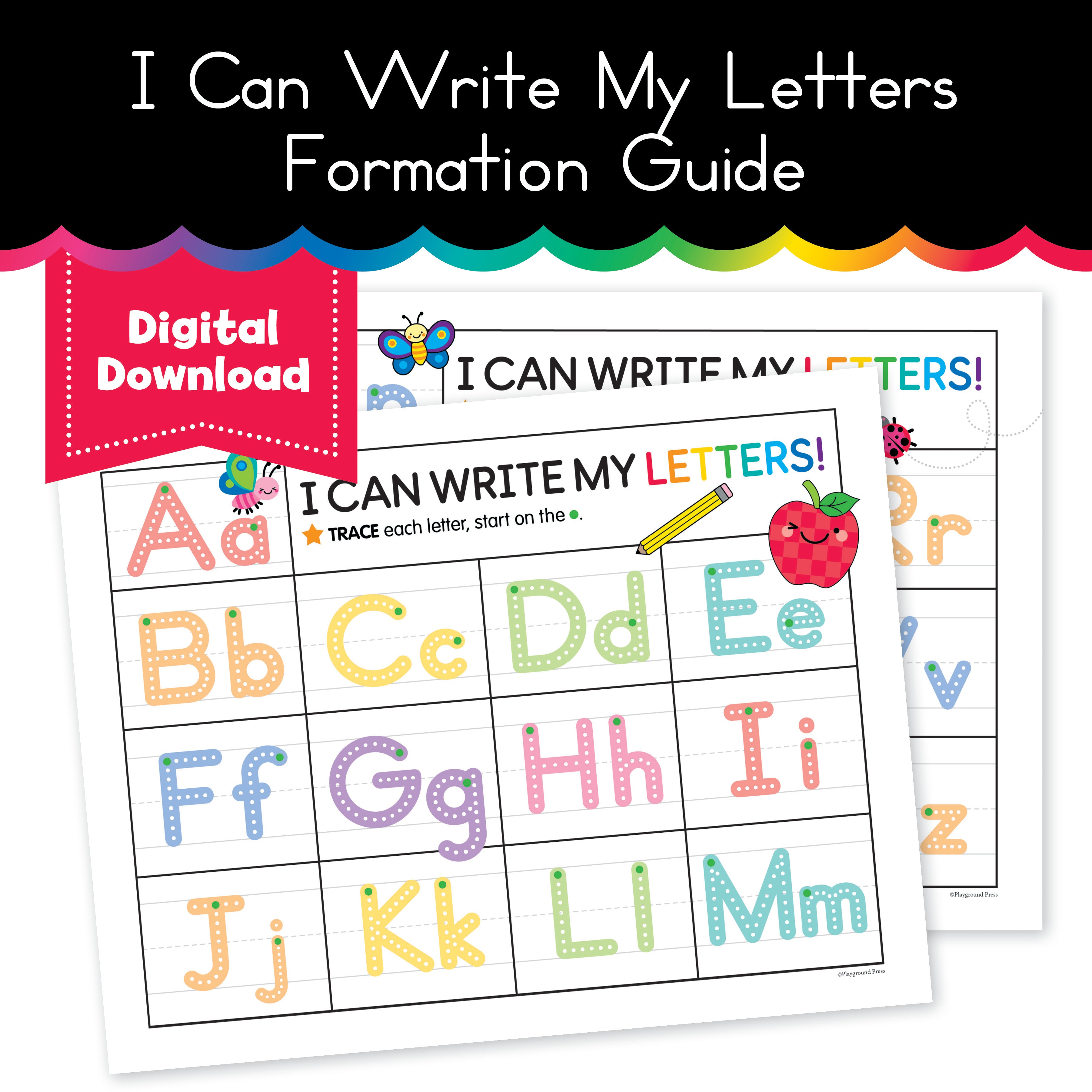Write A Note Letrerp I Can Write My Letters Formation Guide With Tracing Dots - Playground Press