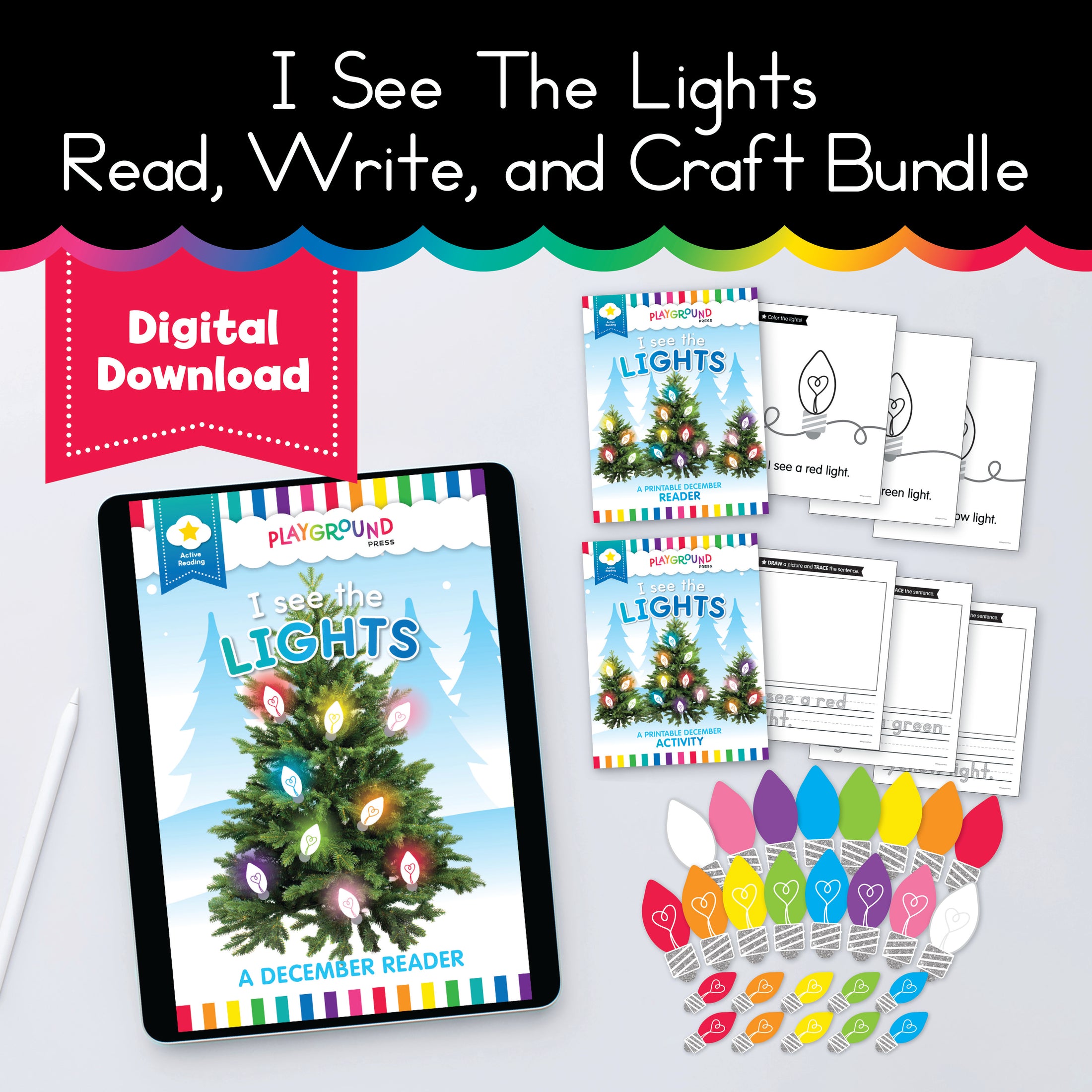 Playground Press | I See the Lights Read, Write and Craft Activity Bundle