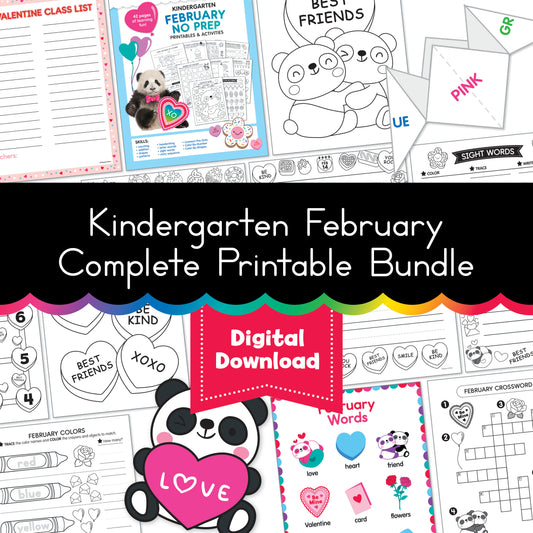 Kindergarten February Complete Printable Bundle