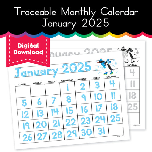 January 2025 Traceable Calendar