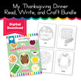 Load image into Gallery viewer, Playground Press | My Thanksgiving Dinner Read, Write and Craft Activity Bundle
