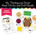 Load image into Gallery viewer, Playground Press | My Thanksgiving Dinner Read, Write and Craft Activity Bundle
