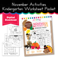 Load image into Gallery viewer, November Kindergarten Packet
