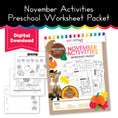 Load image into Gallery viewer, November Preschool Packet
