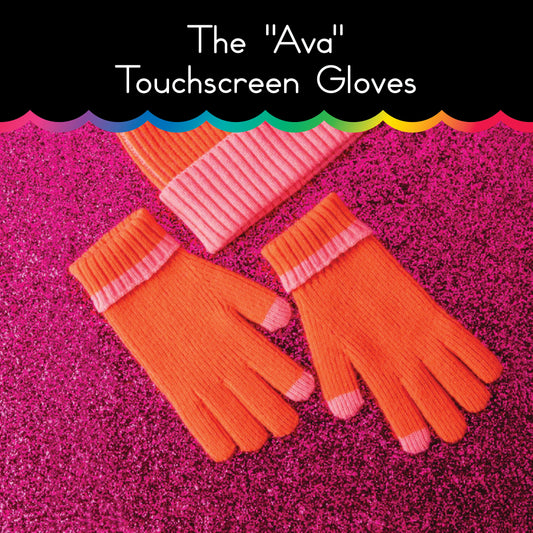 "The Ava" Touchscreen Gloves, Orange │ Winter Outerwear