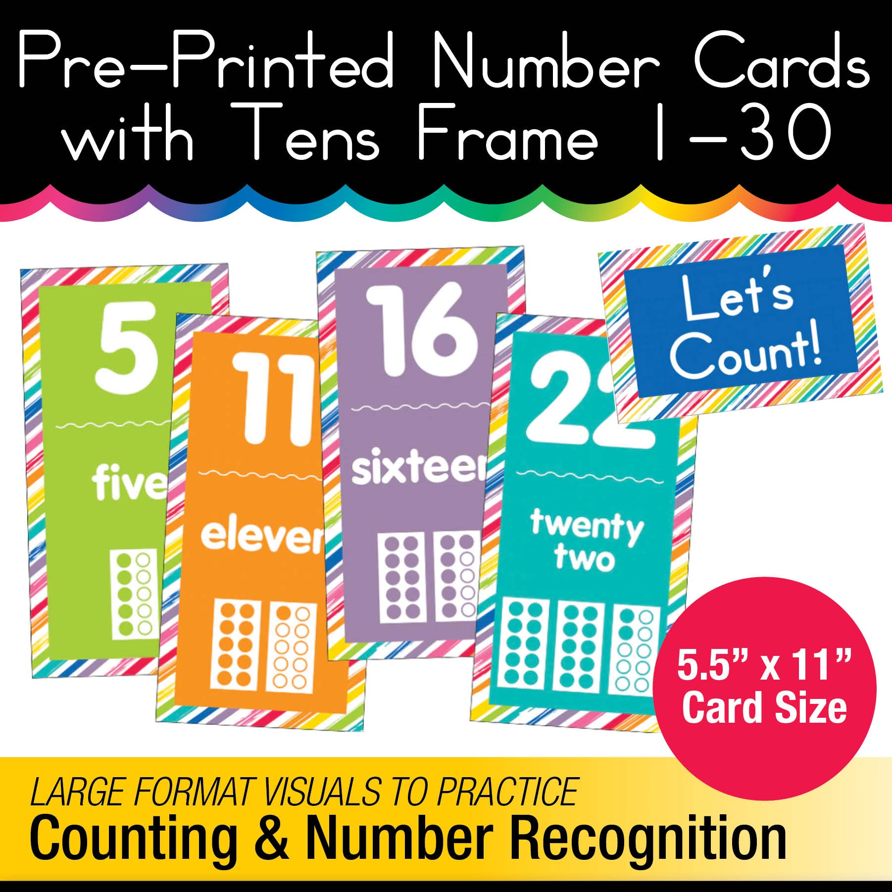 Number Cards with Tens Frame 1-30