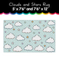 Load image into Gallery viewer, clouds and stars rug
