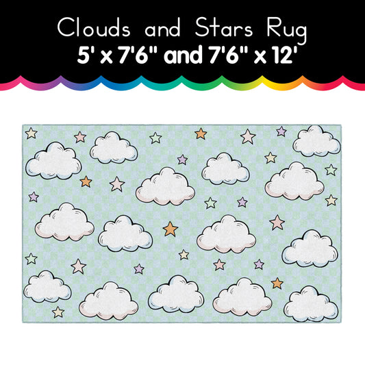 clouds and stars rug