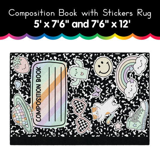 Composition Book with Stickers Rug