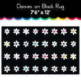 Load image into Gallery viewer, Daisies on Black Area Rug
