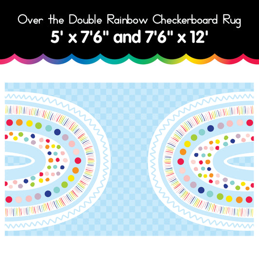 Over the Double Rainbow Checkerboard Rug 