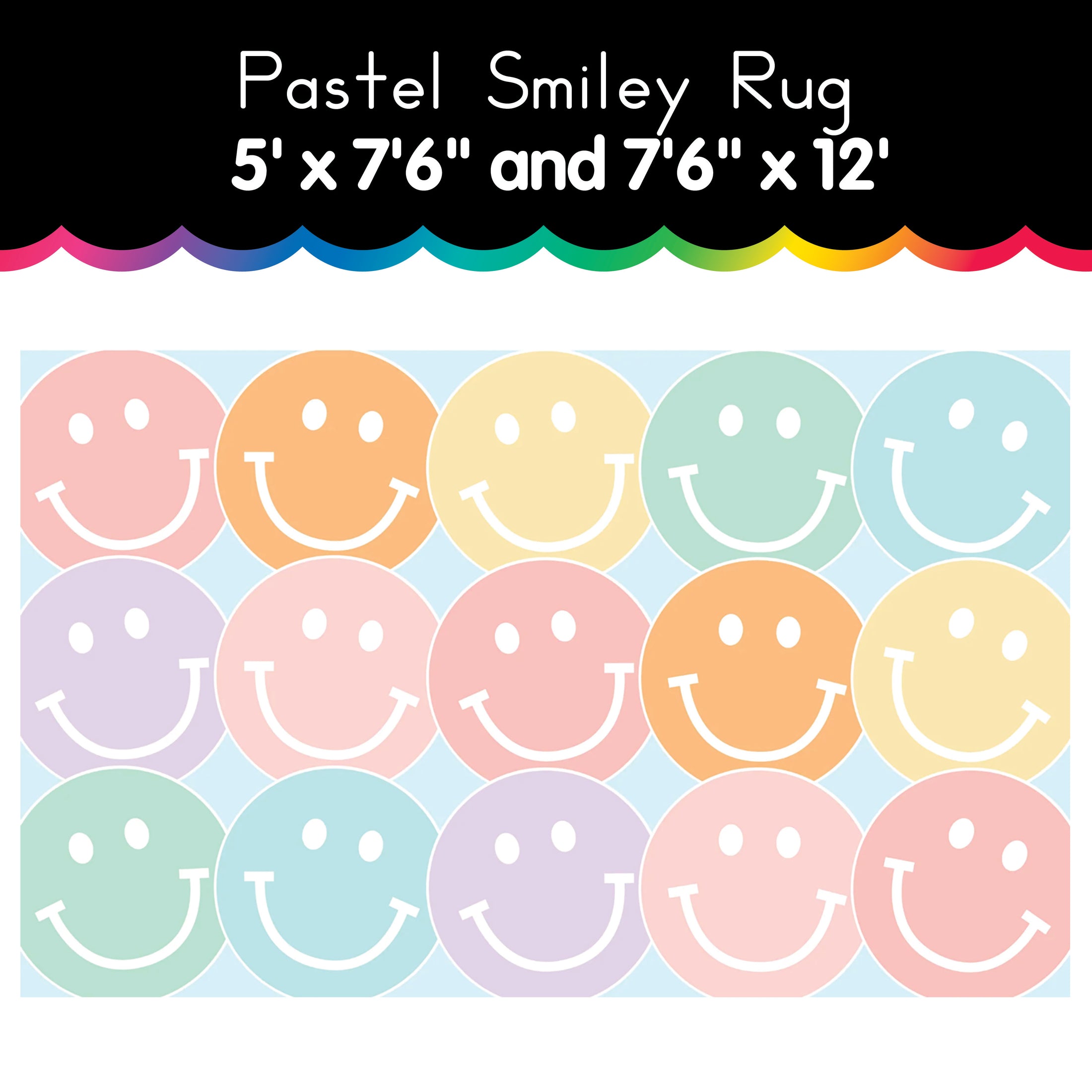 pastel smileys rug