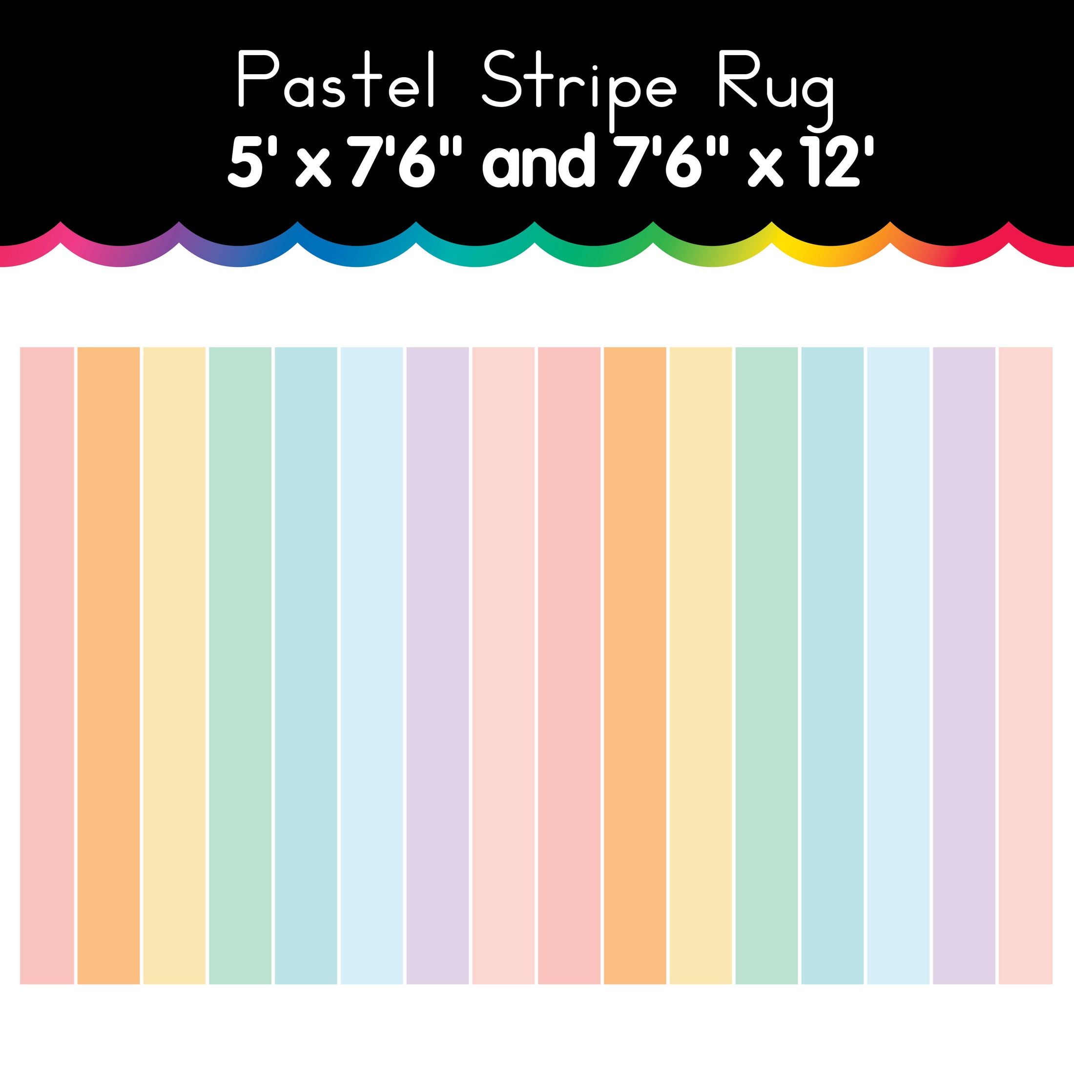 pastel rainbow stripe rug