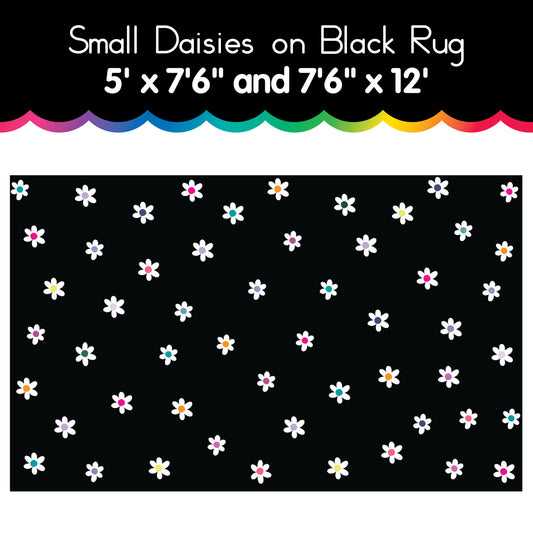 Small Daisies on Black Rug