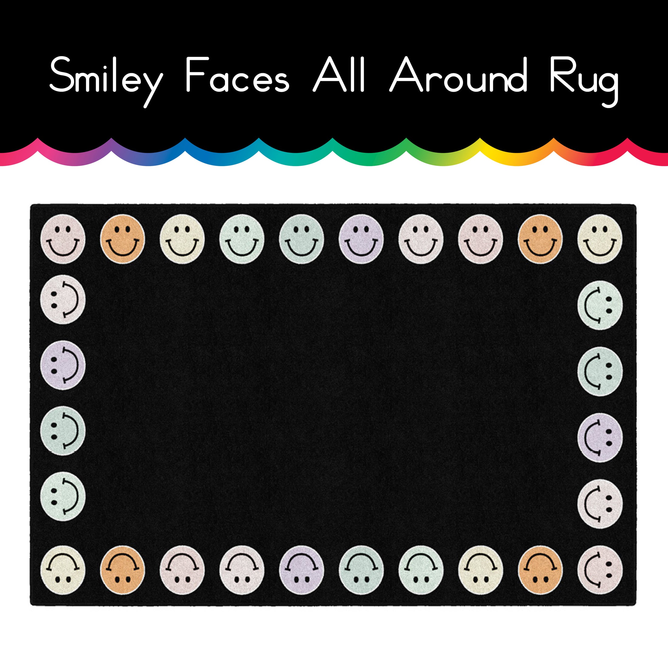 Smiley Faces All Around Rug