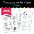 Load image into Gallery viewer, Thanksgiving and Fall Words Poster
