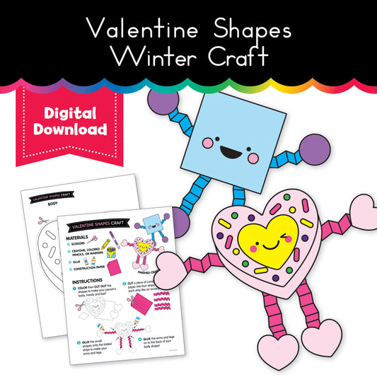 Valentine Shapes Person No Prep Winter Craft