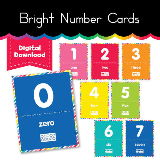 Bright Number Cards | Printable Resource