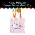 Load image into Gallery viewer, Happy Halloween Pink Canvas Trick or Treat Bag
