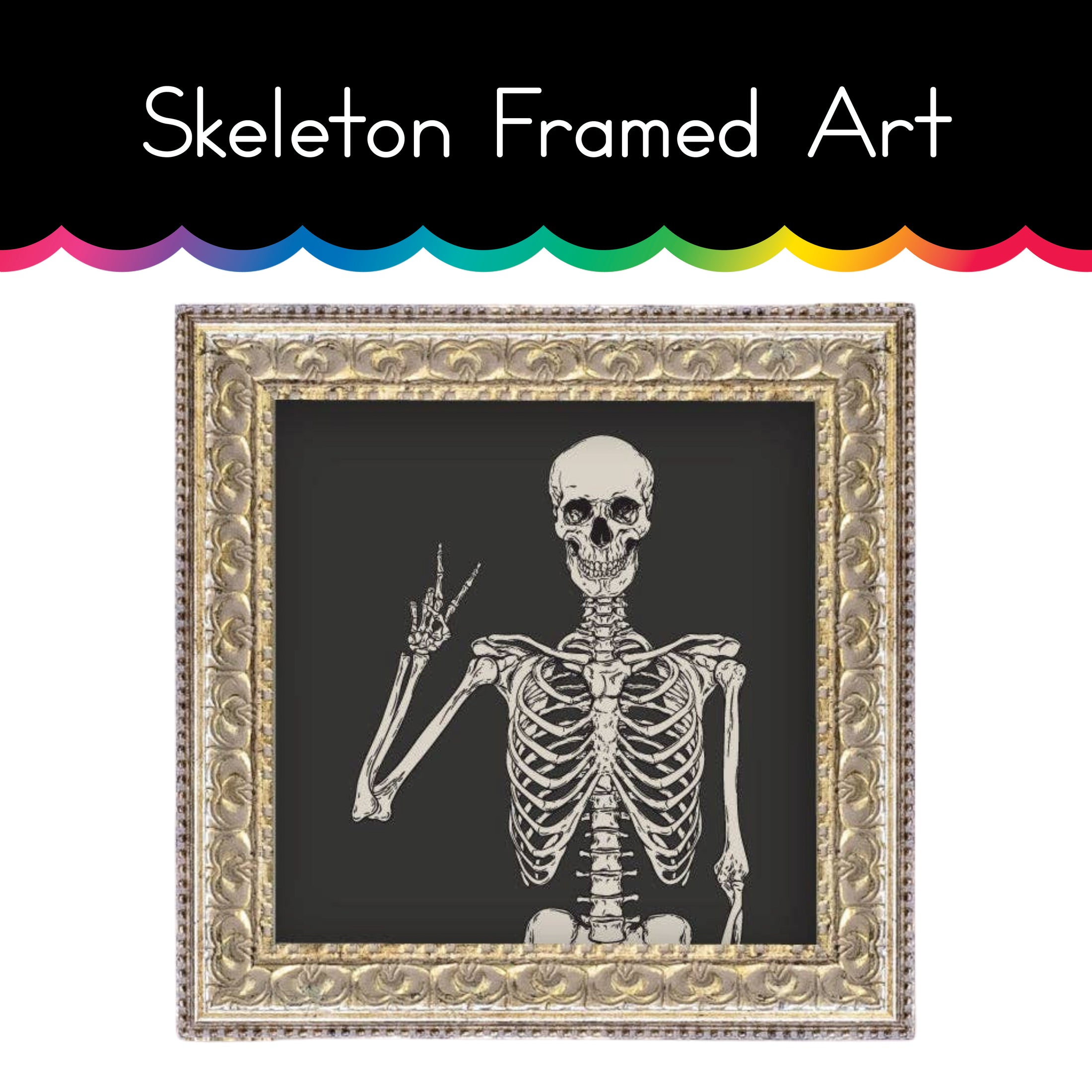 Skeleton Framed Antique Art