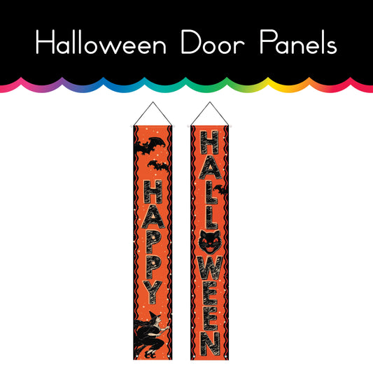 Vintage Halloween Fabric Door Panels