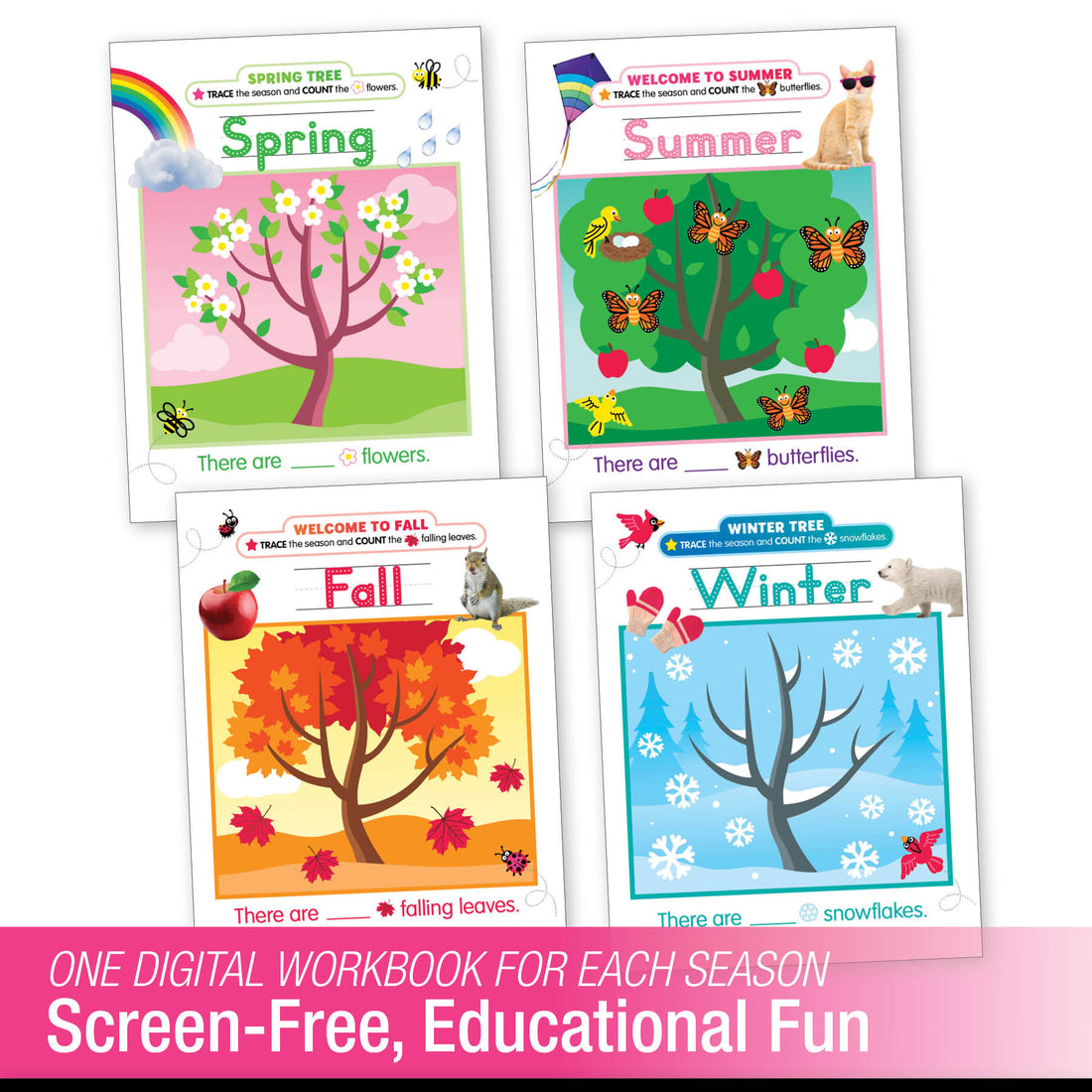 Printable Kindergarten Seasonal Activities Workbook Bundle - Playground ...