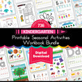 Load image into Gallery viewer, Printable Kindergarten Seasonal Activities Workbook Bundle
