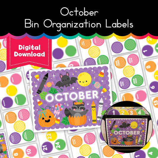 October Bin Organization Labels