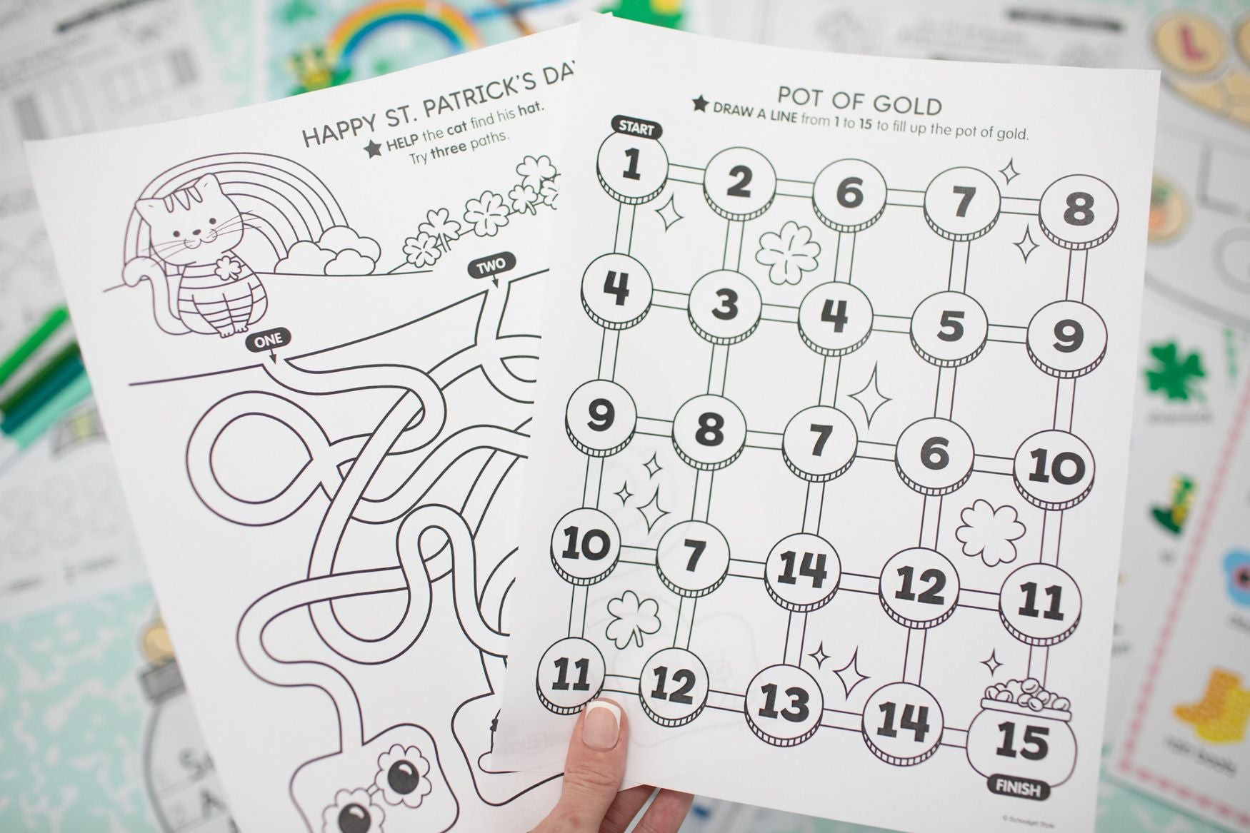Printable March Mazes and Word Searches