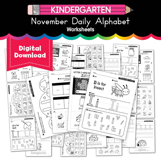 Printable Kindergarten November Daily Alphabet