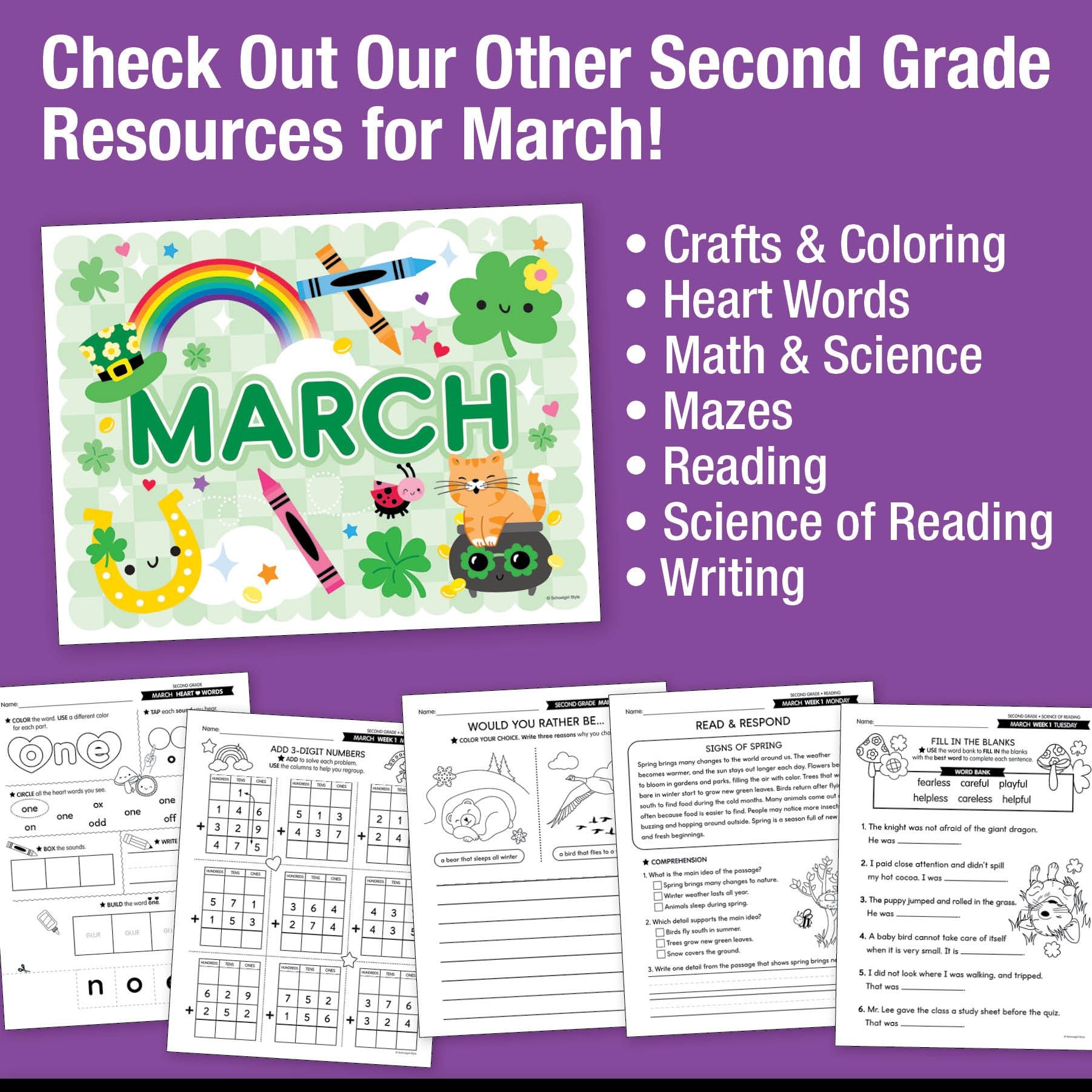 Printable Second Grade March Daily Morning Work