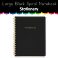 Load image into Gallery viewer, Large Black Spiral Notebook
