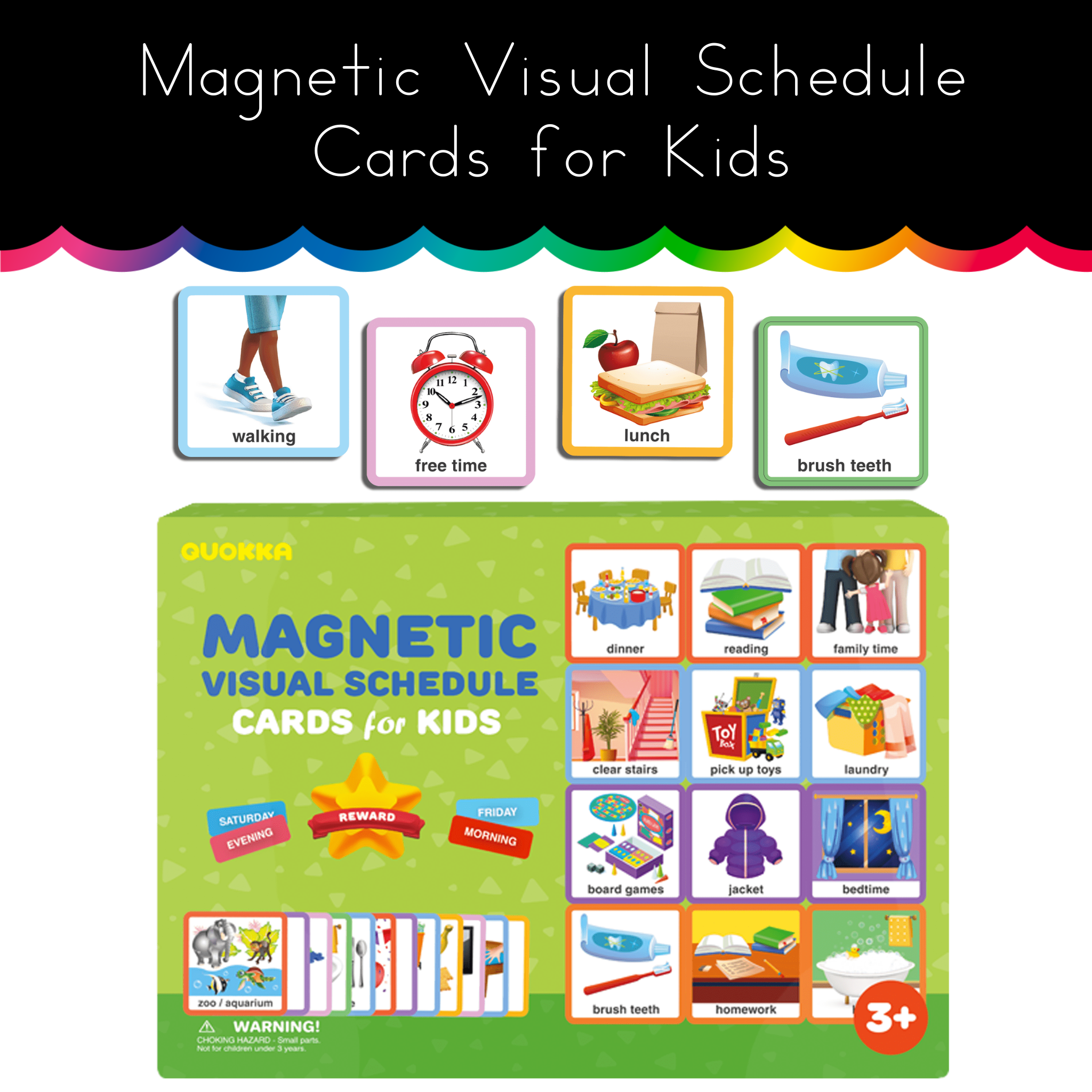 Magnetic Visual Schedule Cards for Kids