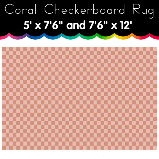 Coral Checkerboard Area Rug