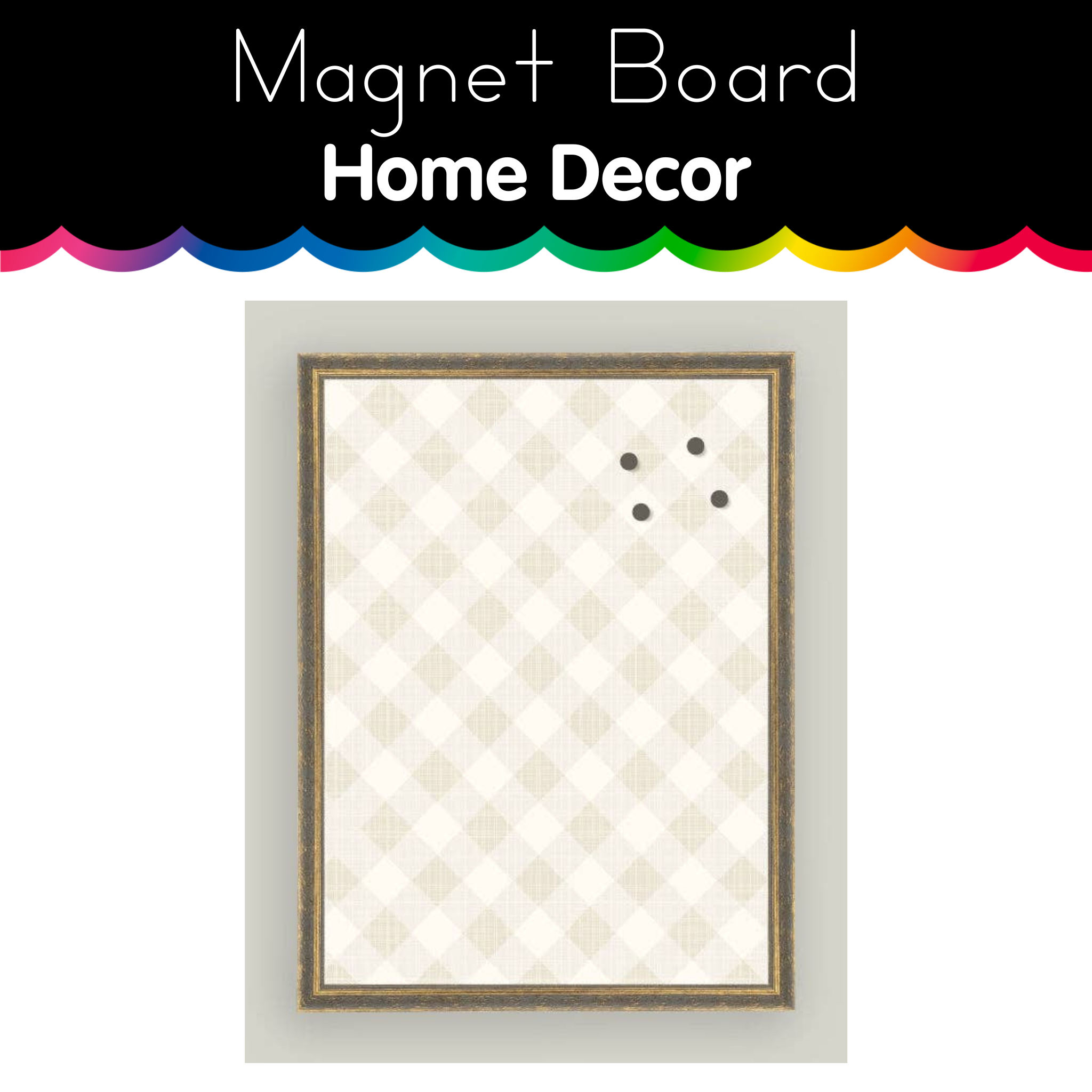 Tan Plaid Magnet Board