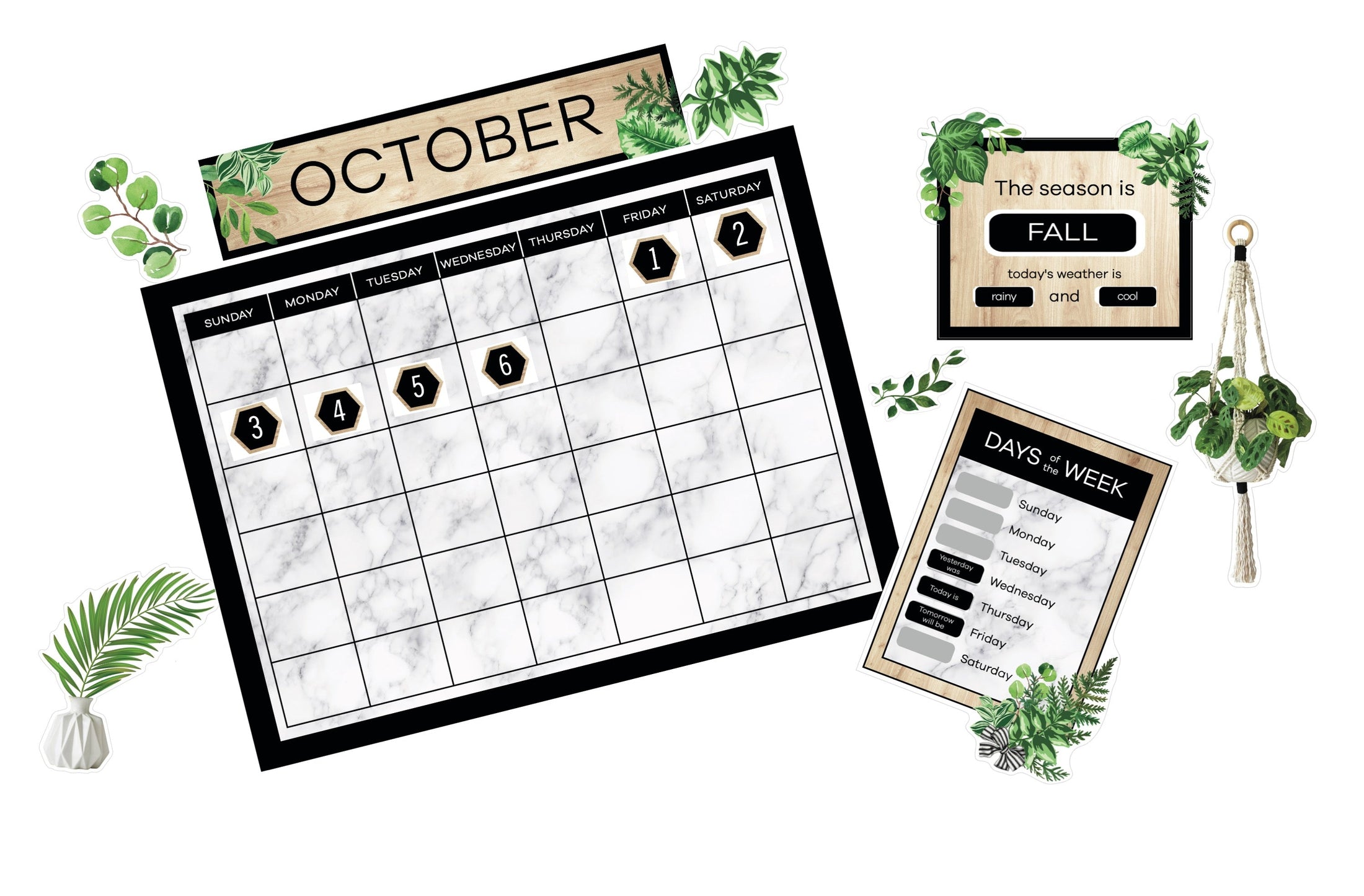 Boho Classroom Calendar Bulletin Board Set By Schoolgirl Style