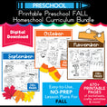 Load image into Gallery viewer, Printable Preschool Fall Homeschool Curriculum Bundle (September, October, November)

