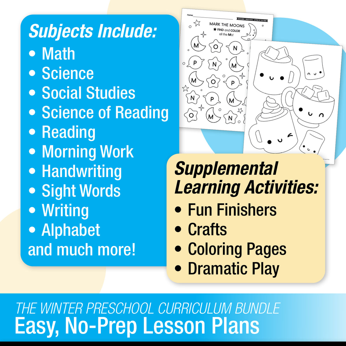 Printable Preschool Winter Homeschool Curriculum Bundle (December, Jan ...