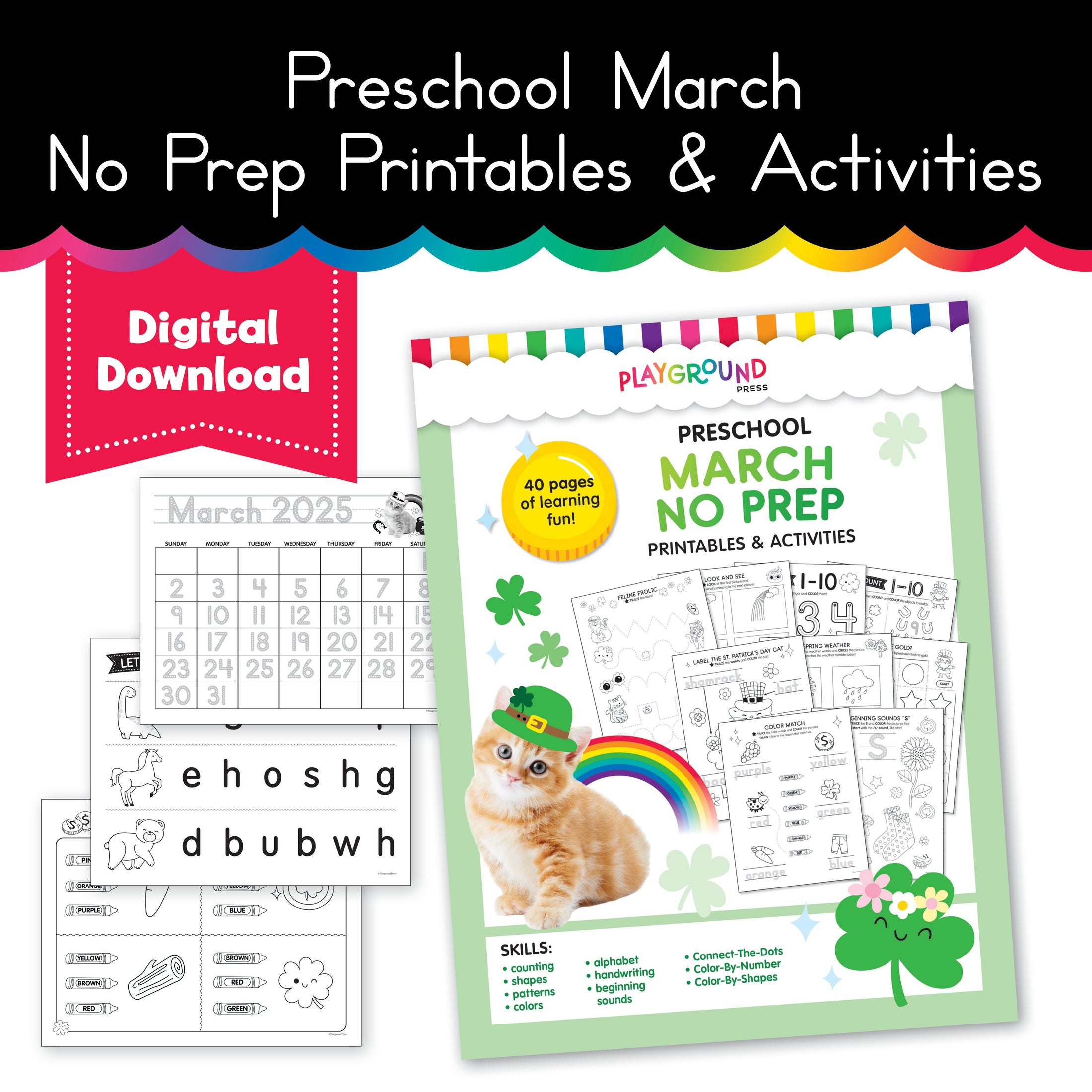 Preschool March No Prep Printables & Activities