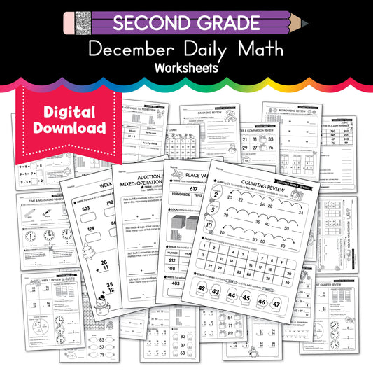 Printable Second Grade December Daily Math