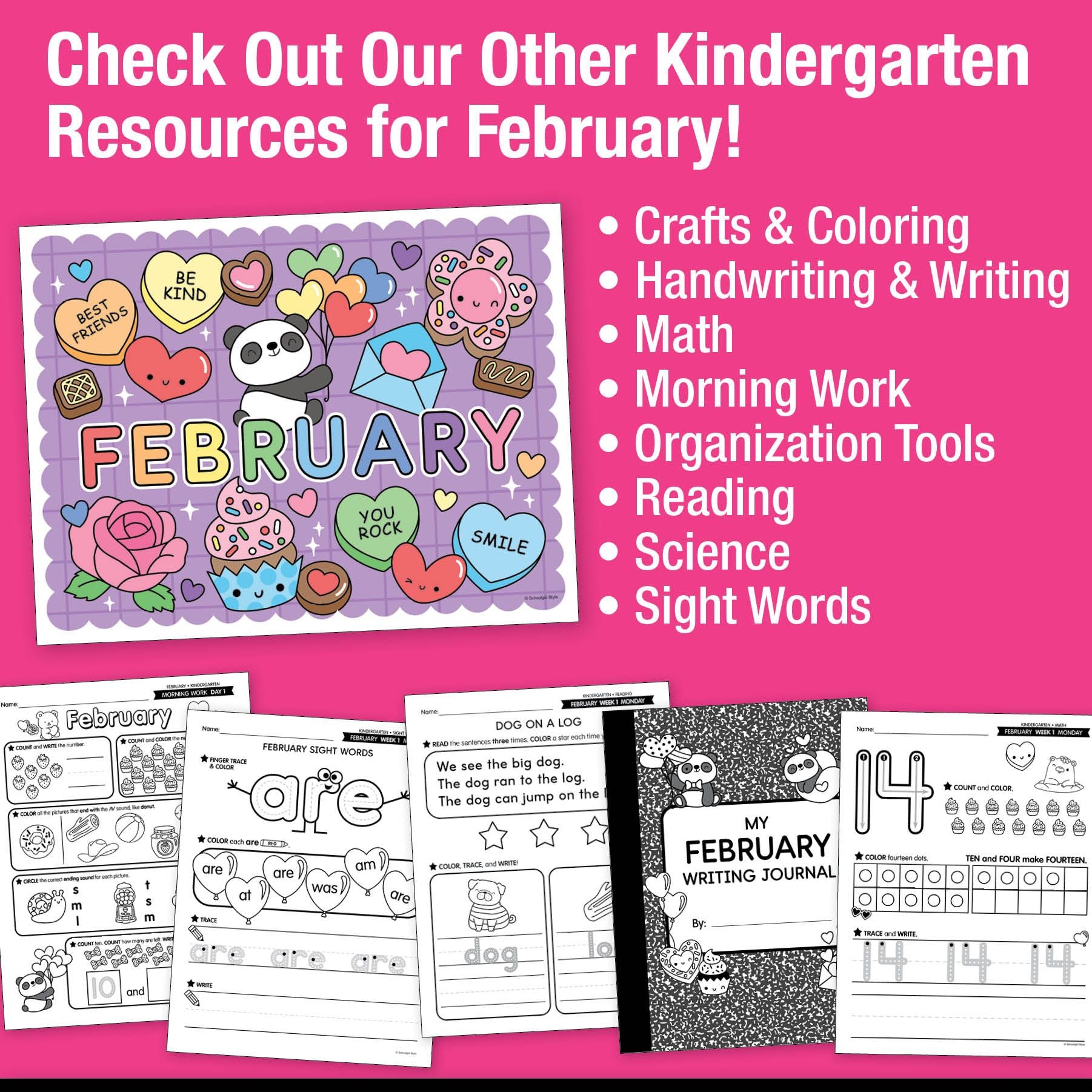 Printable Kindergarten February Daily Phonics