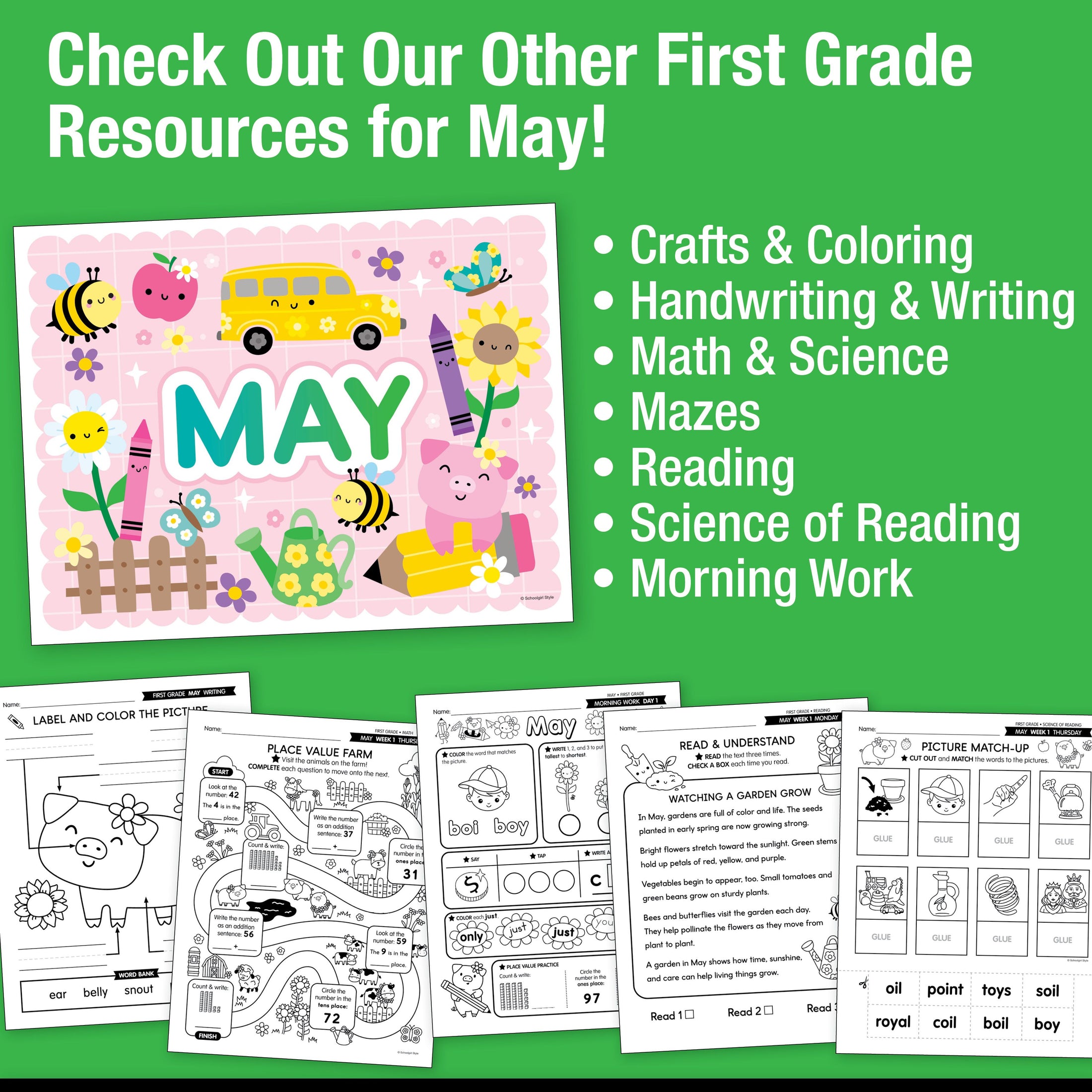 Printable First Grade May Daily Sight Words