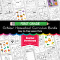 Load image into Gallery viewer, Printable First Grade October Homeschool Curriculum Bundle
