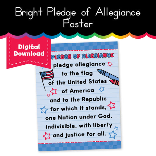 Bright Pledge of Allegiance Poster